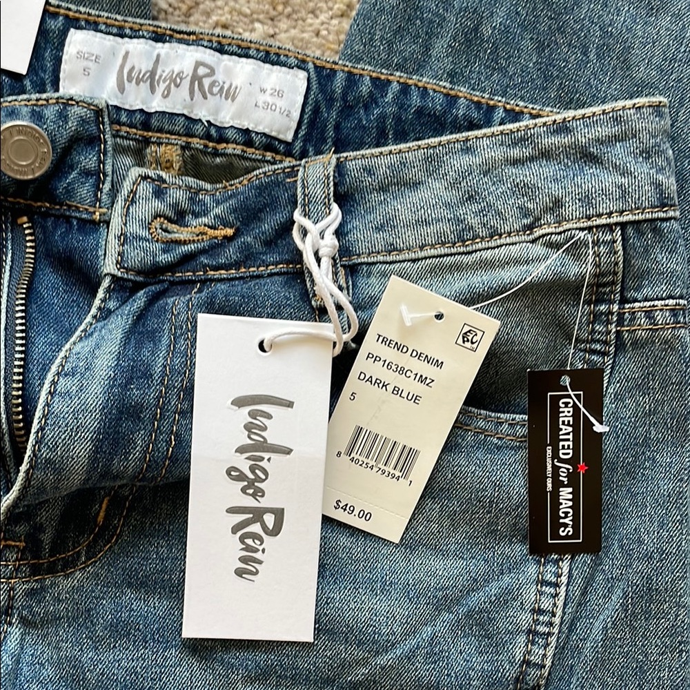 NWT Indigo Rein Wide Leg High Rise Jeans with Side pockets - Picture 4 of 7